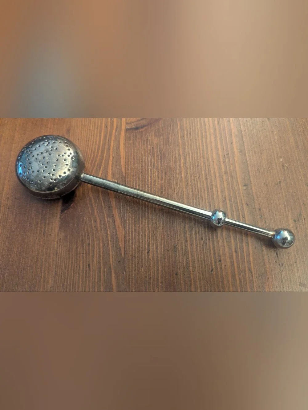 Vintage Stainless Steel Tea Infuser Stirrer Tea Steepers Secure Pull Locking 7